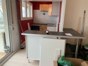 Photo de galerie - Modification d une cuisine dans un appartement ,meubles,électricité,plomberie