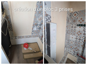 Photo de galerie - Création de 3 prises murales 