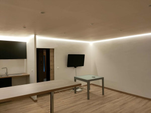 Photo de galerie - Travaux de toute la pièce ( faux plafond , peinture , led , pose de parquet )