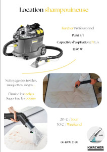 Photo de galerie - Location shampouineuse/prestation de lavage avec mes soins disponible ✅