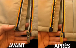 Photo de galerie - Remplacement d’un zip abîmé 