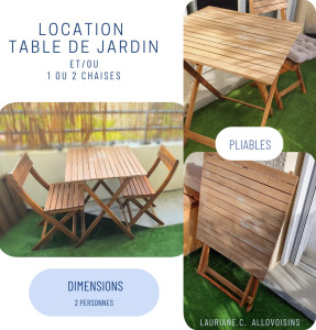 Photo de galerie - Salon de jardin (tables et chaises)