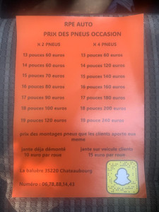 Photo de galerie - Pneu occasion beaucoup de taille montage équilibrage compris exemple 13 pouce x2 pneu monté et équilibre pour 60 euros tout compris pneu de bonne marque généralement et 50 pour-cent usure maximum 