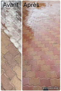 Photo de galerie - Nettoyage d’un dallage