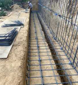 Photo de galerie - Fondation pour mur banché soutènement 