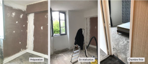 Photo de galerie - Rénovation chambre murs et sol