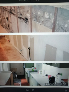 Photo de galerie - Dépose de placo, passage de la câblerie et tuyauterie
