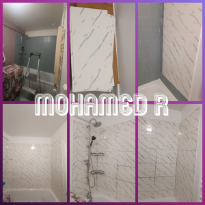 Photo de galerie - Rénovation salle de bain avec calage autoadhésif 