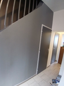 Photo de galerie - Mise en peinture  mur plafonnier porte 
