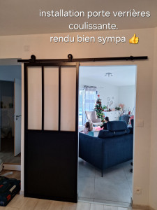 Photo de galerie - Pose porte coulissante 