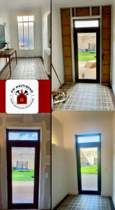 Photo de galerie - Sur ce chantier , pose d’une porte fenêtre en double vitrage. Isolation du mur périphérique en modifiant le réseau électrique.Pose de bandes , enduits de finition, plinthes  et mis en peinture . 