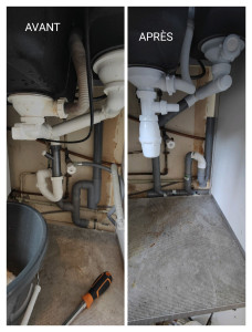 Photo de galerie - Remplacement d'un kit complet d'évacuation d'évier 