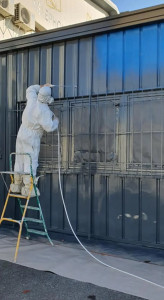 Photo de galerie - Mise en peinture d’un bardage extérieur 