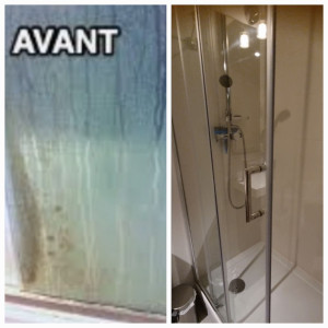Photo de galerie - Nettoyer la paroi de douche c’est bien, la faire briller c’est encore mieux ! 