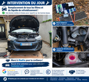 Photo de galerie - Entretien du véhicule remplacement des filtres et liquide de refroidissement 