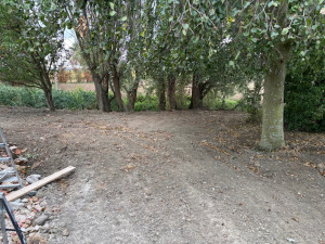 Photo de galerie - Terrassement d’un talus de terre (30t) et mise à niveau pour le futur gazon 