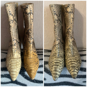 Photo de galerie - Restaurer la couleur des bottes en cuir de python