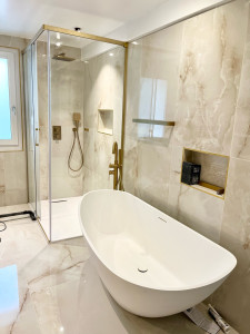 Photo de galerie - Rénovation salle de bain douche Pontarlier Haut-doubs