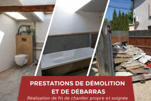 Photo de galerie - « Démolition complète des structures existantes avec tri, chargement et évacuation des gravats vers des centres de traitement agréés. »