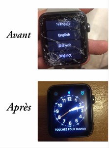 Photo de galerie - Remplacement écran et batterie sur Apple Watch 
