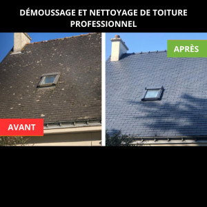 Photo de galerie - Nettoyage et finition hydrofuge coloré pour redonner l'éclat de l'ardoise fibrée aussi bien sûr toi tôle ondulé non hydrofuge coloré en une garantie de 10 ans l'efficacité 