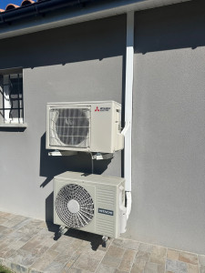 Photo de galerie - Pose d’une clim monosplit 5kw Mitsubishi et d’un ballon d’eau thermodynamique hitachi 
