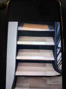 Photo de galerie - Habillage marche escalier en parquet