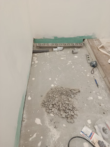 Photo de galerie - Réalisation mortier bac z douche 
