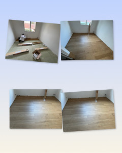 Photo de galerie - J’ai installé un parquet en bois de qualité dans cette pièce. Je réalise des travaux de pose de parquet avec soin et professionnalisme