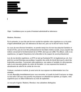 Photo de galerie - Lettre de motivation