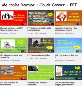 Photo de galerie - Chaîne Youtube (+ de 350 vidéos, dont de nombreux protocoles EFT sur des thèmes très variés)