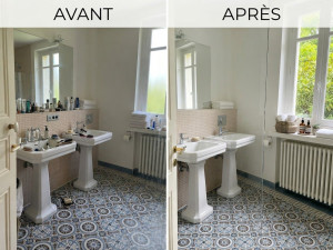 Photo de galerie - ​? Le détail de l'intervention :
​Dépoussiérage et nettoyage minutieux de toutes les surfaces.
​Entretien et brillance des sols carrelés et parquets.
​Remise à neuf complète de la salle d'eau et des sanitaires (détartrage et lustrage).
​Nettoyage totale 