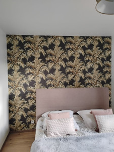 Photo de galerie - Pose tapisserie à raccords.