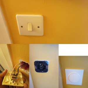 Photo de galerie - Remplacement d'un ancien interrupteur par un nouveau de marque Legrand 