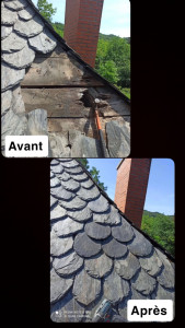 Photo de galerie - RÉNOVATION DE PIGNON EN ARDOISES