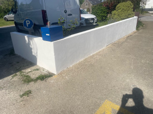 Photo de galerie - Nettoyage puis peinture d’un muret 