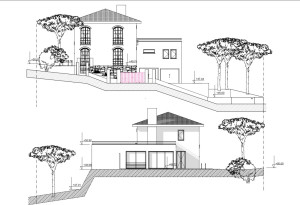 Photo de galerie - Exemple d’un plan de façades réalisé pour la pose d’un permis de construire 