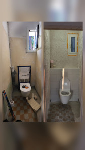 Photo de galerie - Pose et couverture d'un wc 