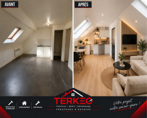 Photo de galerie - Rénovation d’un appartement toit rampant 