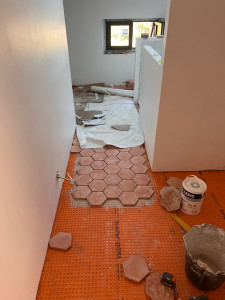 Photo de galerie - Pose de tomettes 