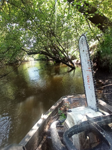 Photo de galerie - Travaux de rivières sur la Leyre pour faciliter le passage des canoës/kayaks 