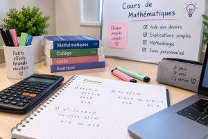 Photo de galerie - Cours particuliers de mathématiques – aide aux devoirs, explications et accompagnement adapté au niveau de l’élève