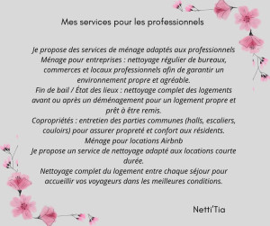 Photo de galerie - Mes services pour les professionnels 