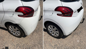 Photo de galerie - Redressement et retouche peinture sur un voiture de location 