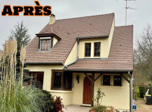 Photo de galerie - Après lavage hydrofuge de la couverture Ravalement Peinture de la maison