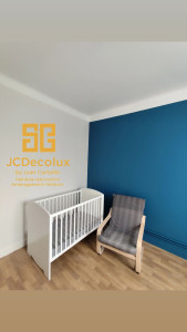 Photo de galerie - Rénovation des murs pour une chambre pour nouveau née, toute les peintures sont classés A+ écologique 