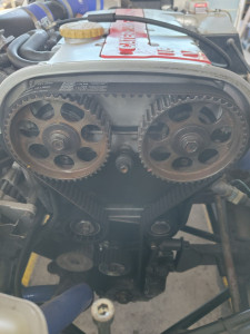 Photo de galerie - Le service réalisé est un remplacement de kit Distribution avec pompe a eau 