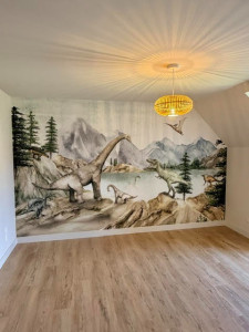 Photo de galerie - Parquet, peinture et papier peint