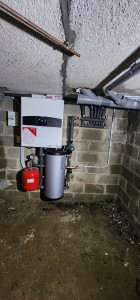 Photo de galerie - Installation d'une pompe à chaleur air-eau 