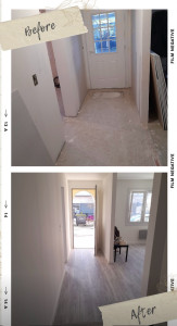 Photo de galerie - Pose de parquet et peinture pour la rénovation d’un appartement à quimperle